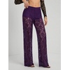 image:imageRoseSeek Womens Y2K Floral Lace See Through Pants Sheer Straight Leg Long Pants Club WearPurple