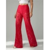 image:imageRoseSeek Womens Y2K Floral Lace See Through Pants Sheer Straight Leg Long Pants Club WearRed