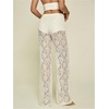 image:imageRoseSeek Womens Y2K Floral Lace See Through Pants Sheer Straight Leg Long Pants Club WearWhite