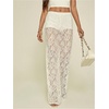 image:imageRoseSeek Womens Y2K Floral Lace See Through Pants Sheer Straight Leg Long Pants Club WearWhite