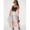 image:imageRoseSeek Womens Y2K Leopard Mesh Cropped Leggings 34 Length Club Capri PantsApricot Black