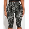 image:imageRoseSeek Womens Y2K Leopard Mesh Cropped Leggings 34 Length Club Capri PantsBlack