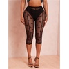image:imageRoseSeek Womens Y2K Leopard Mesh Cropped Leggings 34 Length Club Capri PantsBlack Sheer