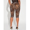 image:imageRoseSeek Womens Y2K Leopard Mesh Cropped Leggings 34 Length Club Capri PantsBrown