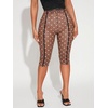 image:imageRoseSeek Womens Y2K Leopard Mesh Cropped Leggings 34 Length Club Capri PantsBrown Blue