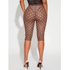 image:imageRoseSeek Womens Y2K Leopard Mesh Cropped Leggings 34 Length Club Capri PantsBrown Blue