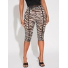 image:imageRoseSeek Womens Y2K Leopard Mesh Cropped Leggings 34 Length Club Capri PantsCheetah Zebra