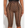 image:imageRoseSeek Womens Y2K Leopard Mesh Cropped Leggings 34 Length Club Capri PantsCoffee Brown
