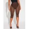image:imageRoseSeek Womens Y2K Leopard Mesh Cropped Leggings 34 Length Club Capri PantsCoffee Brown