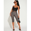 image:imageRoseSeek Womens Y2K Leopard Mesh Cropped Leggings 34 Length Club Capri PantsDark Blue