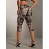 image:imageRoseSeek Womens Y2K Leopard Mesh Cropped Leggings 34 Length Club Capri PantsDeep Brown
