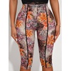 image:imageRoseSeek Womens Y2K Leopard Mesh Cropped Leggings 34 Length Club Capri PantsFloral Leopard