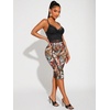 image:imageRoseSeek Womens Y2K Leopard Mesh Cropped Leggings 34 Length Club Capri PantsFloral Multicolor