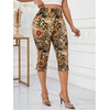 image:imageRoseSeek Womens Y2K Leopard Mesh Cropped Leggings 34 Length Club Capri PantsFlower