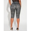 image:imageRoseSeek Womens Y2K Leopard Mesh Cropped Leggings 34 Length Club Capri PantsGrey