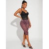 image:imageRoseSeek Womens Y2K Leopard Mesh Cropped Leggings 34 Length Club Capri PantsHot Pink