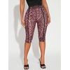 image:imageRoseSeek Womens Y2K Leopard Mesh Cropped Leggings 34 Length Club Capri PantsHot Pink