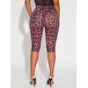 image:imageRoseSeek Womens Y2K Leopard Mesh Cropped Leggings 34 Length Club Capri PantsHot Pink