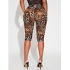 image:imageRoseSeek Womens Y2K Leopard Mesh Cropped Leggings 34 Length Club Capri PantsLight Orange