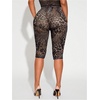 image:imageRoseSeek Womens Y2K Leopard Mesh Cropped Leggings 34 Length Club Capri PantsMix Brown