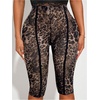 image:imageRoseSeek Womens Y2K Leopard Mesh Cropped Leggings 34 Length Club Capri PantsMix Brown