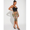 image:imageRoseSeek Womens Y2K Leopard Mesh Cropped Leggings 34 Length Club Capri PantsMix Green
