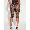 image:imageRoseSeek Womens Y2K Leopard Mesh Cropped Leggings 34 Length Club Capri PantsMulticolor