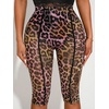 image:imageRoseSeek Womens Y2K Leopard Mesh Cropped Leggings 34 Length Club Capri PantsMulticolor