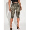 image:imageRoseSeek Womens Y2K Leopard Mesh Cropped Leggings 34 Length Club Capri PantsOlive Green