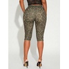 image:imageRoseSeek Womens Y2K Leopard Mesh Cropped Leggings 34 Length Club Capri PantsOlive Green