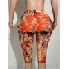 image:imageRoseSeek Womens Y2K Leopard Mesh Cropped Leggings 34 Length Club Capri PantsOrange