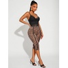 image:imageRoseSeek Womens Y2K Leopard Mesh Cropped Leggings 34 Length Club Capri PantsPink