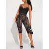 image:imageRoseSeek Womens Y2K Leopard Mesh Cropped Leggings 34 Length Club Capri PantsPlus Brown