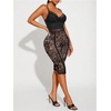 image:imageRoseSeek Womens Y2K Leopard Mesh Cropped Leggings 34 Length Club Capri PantsPlus Brown