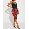image:imageRoseSeek Womens Y2K Leopard Mesh Cropped Leggings 34 Length Club Capri PantsRed