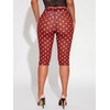 image:imageRoseSeek Womens Y2K Leopard Mesh Cropped Leggings 34 Length Club Capri PantsRed White