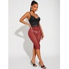 image:imageRoseSeek Womens Y2K Leopard Mesh Cropped Leggings 34 Length Club Capri PantsRed White