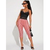 image:imageRoseSeek Womens Y2K Leopard Mesh Cropped Leggings 34 Length Club Capri PantsRed and White