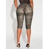 image:imageRoseSeek Womens Y2K Leopard Mesh Cropped Leggings 34 Length Club Capri PantsRust Brown