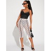 image:imageRoseSeek Womens Y2K Leopard Mesh Cropped Leggings 34 Length Club Capri PantsWhite Red