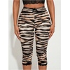 image:imageRoseSeek Womens Y2K Leopard Mesh Cropped Leggings 34 Length Club Capri PantsZebra Print