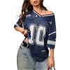 image:imageRoseSeek Jersey Shirts for Women Number Graphic V Neck Oversized Tshirts Y2k Football Jersey StreetwearDeep Blue