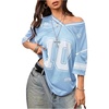 Number Print Blue