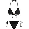 image:imageRoseSeek Womens 2 Pieces Zebra Striped Bikini Set Halter Triangle Swimsuit Y2K Tie Side Bathing SuitBlack