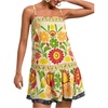 image:imageRoseSeek Womens Floral Boho Flowy Mini Cami Dress Ruffle Hem Spaghetti Strap Vacation Tank DressesYellow