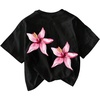 Pink Floral Black