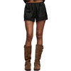 image:imageRoseSeek Womens Lace Trim Satin Shorts Shiny Elastic Waist Mini Shorts French KnickersBlack