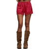 image:imageRoseSeek Womens Lace Trim Satin Shorts Shiny Elastic Waist Mini Shorts French KnickersRed