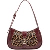 image:imageRoseSeek Womens Retro Vintage Zipper Shoulder Bag Adjustable Strap Elegant Underarm Purse HandbagsBurgundy Cheetah