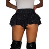 image:imageRoseSeek Womens Sequin Glitter Booty Shorts Layered Ruffle Sparkly Skirts High Waisted Club Party Rave Cheeky SkortsBlack